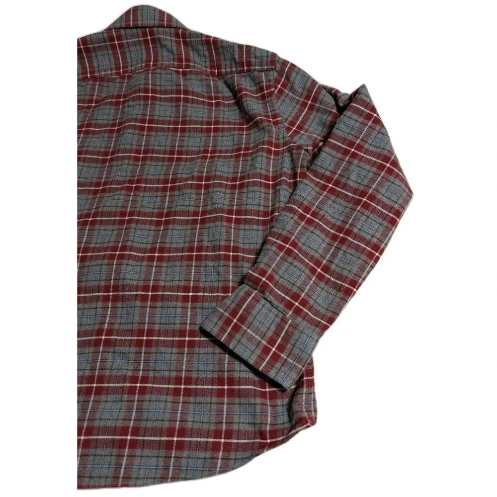 UNTUCKit Cabero Flannel Shirt Mens Medium Slim Fit‎ Red Gray Plaid Button Up...